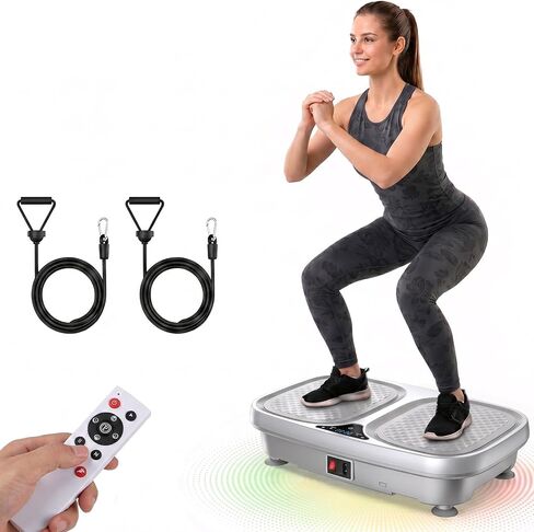 NEWBULIG Vibration Plate, Whole Body Workout, Vibrating Platform with LED Touch Screen & Pull Ropes for Weight Loss & Muscle Toning, Home Gym Fitness Equipment with Remote Control for Women Men in Kuwait