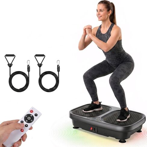 NEWBULIG Vibration Plate, Whole Body Workout, Vibrating Platform with LED Touch Screen & Pull Ropes for Weight Loss & Muscle Toning, Home Gym Fitness Equipment with Remote Control for Women Men in Kuwait