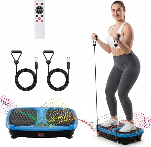 NEWBULIG Vibration Plate, Whole Body Workout, Vibrating Platform with LED Touch Screen & Pull Ropes for Weight Loss & Muscle Toning, Home Gym Fitness Equipment with Remote Control for Women Men in Kuwait