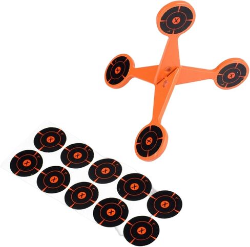 Spinning Rolling Shooting Target with 10 Sheets Splash Target Paper, Automatic Quick Reset Flip High Caliber Practice Accessory for Indoor&Outdoor Training in Kuwait