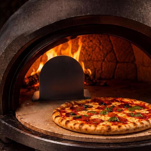 Flutesan Flame Wind Tamer, Wind Guard Compatible with Dome Pizza Oven, Heat Radiating Blocks Flame Reduces Burn Spots Detachable Washable, Heavy Carbon Steel, for Home Kitchens Pizzerias in Kuwait