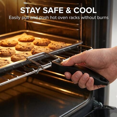 Oven Rack Puller Air Fryer Tray Extractor, Anti-Scald Oven Rack Push Pull Tool, Hot Plate Gripper for Convection Toaster Oven, Air Fryer Accessories, Heat Resistant Handle in Kuwait