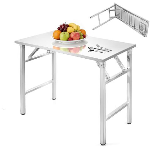 Stainless Steel Folding Table, 36" x 18" Kitchen Prep Table Workbench, Foldable Work Table Countertop with 220 LBS Capacity, No Assembly Required, for Home Kitchen Commercial Garage Outdoor in Kuwait