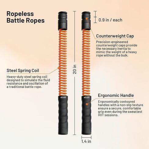 ATIVAFIT Ropeless Battle Rope for Home Gym, Adjustable Resistance Cordless Battle Ropes with 4 Weight Blocks & Storage Case, Full Body Workout Equipment for HIIT, Cardio & Strength Training for Men & Women in Kuwait