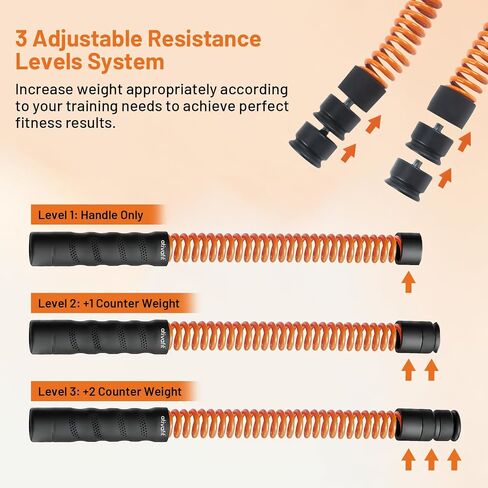 ATIVAFIT Ropeless Battle Rope for Home Gym, Adjustable Resistance Cordless Battle Ropes with 4 Weight Blocks & Storage Case, Full Body Workout Equipment for HIIT, Cardio & Strength Training for Men & Women in Kuwait