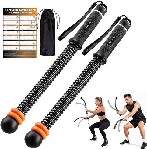 Portable Ropeless Battle Ropes, Cordless Weighted Workout Rope for Home Gym, Adjustable Resistance Training Equipment for HIIT, Cardio, Core & Full-Body Strength Fitness in Kuwait