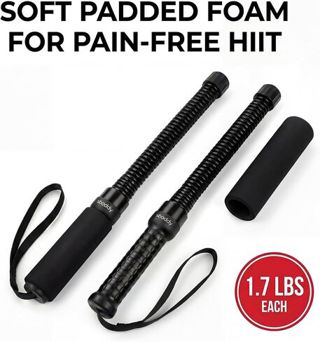 Weighted Ropeless Battle Ropes - Heavy Duty Portable Cordless Workout Equipment for Home Gym with Foam Grips, Exercise Videos | HIIT, Strength, Low-Impact Cardio Training for Men & Women in Kuwait