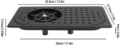 Glass Rinser Cup Washer, 304 Stainless Steel Cleaner Rinser High Pressure Washing With Drain Drip Tray Hose for Bar Coffee Shop (Black) in Kuwait