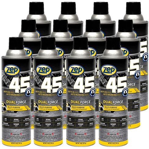 Zep 45 Dual Force Multi-Purpose Penetrant and Lubricant - 14 oz (Case of 12) - 325101 - Excellent Rust Prevention, Superior Penetration, Low Odor in Kuwait