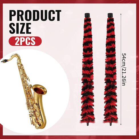 2 Pcs Alto Saxophone Cleaning Kit Sax Pad Saver Brush Absorbent Cleaning Swab Professional Saxophone Care Maintenance Tool Instrument Accessories for Alto Sax, 20.4 inches in Kuwait