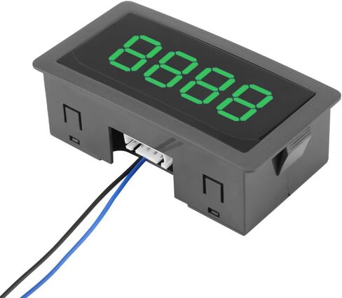 عداد أرقام Hilitand، DC 8-24V 4 أرقام LED شاشة رقمية 0-9999 أعلى/أسفل زائد/ناقص لوحة عداد مع كابل (أخضر) in Kuwait