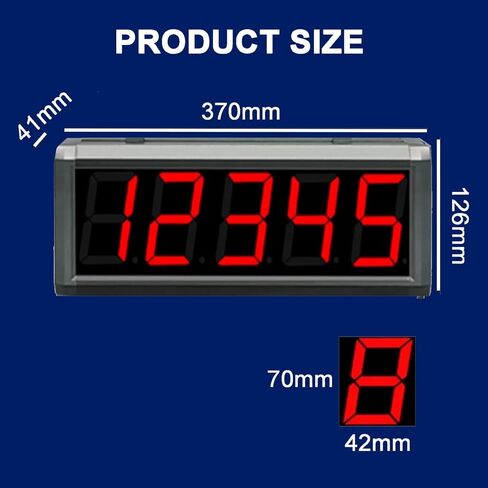 5-Digit Industrial Digital Counter, 3 Inch LED Infrared Digital Counter with Remote Control, 0-5M Non-Contact Induction, Power-Off Memory, Auto Count Up to 99999 for Factory Workshop Use in Kuwait