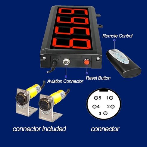 5-Digit Industrial Digital Counter, 3 Inch LED Infrared Digital Counter with Remote Control, 0-5M Non-Contact Induction, Power-Off Memory, Auto Count Up to 99999 for Factory Workshop Use in Kuwait