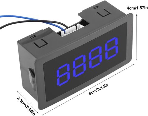 عداد أرقام Hilitand، DC 8-24V 4 أرقام LED شاشة رقمية 0-9 أعلى/أسفل زائد/ناقص لوحة عداد مع كابل (أزرق) in Kuwait