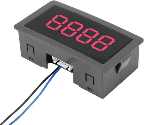عداد أرقام Hilitand DC 8-24 فولت، شاشة رقمية LED 4 أرقام 0-9 أعلى/أسفل زائد/ناقص لوحة عداد مع كابل (أحمر) in Kuwait