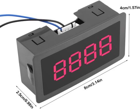 عداد أرقام Hilitand DC 8-24 فولت، شاشة رقمية LED 4 أرقام 0-9 أعلى/أسفل زائد/ناقص لوحة عداد مع كابل (أحمر) in Kuwait