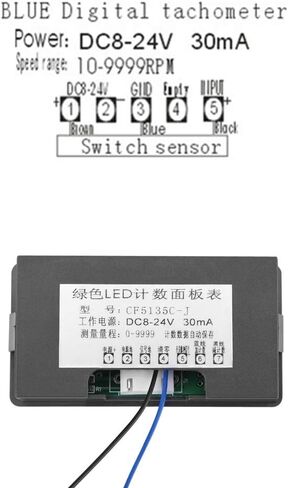 عداد أرقام Hilitand DC 8-24 فولت، شاشة رقمية LED 4 أرقام 0-9 أعلى/أسفل زائد/ناقص لوحة عداد مع كابل (أحمر) in Kuwait