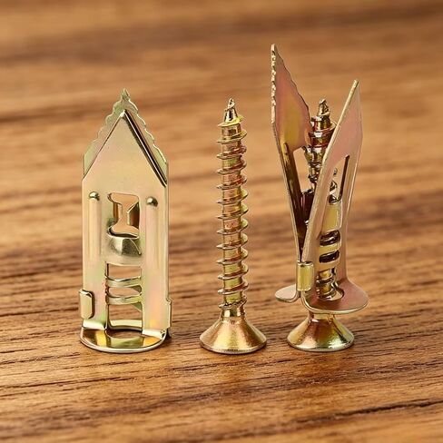 20pcs Self-Drilling Drywall Anchors with Screws, Flat Head, Galvanized Carbon, No Drill Expansion Screws, for Plasterboard, Easy Installation, Durable and Secure Wall Mounting Fasteners in Kuwait