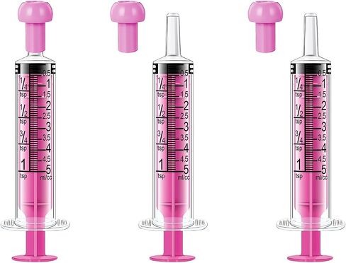 3Pcs 5ml Children Oral Syringes, Liquid Plastic Syringe,Colorful Measuring Tools Individually Sealed for Feeding,Baby Medicine Syringes with Caps (Blue) in Kuwait