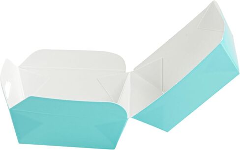 Restaurantware 2.5 x 2.5 x 2 Inch Mini Burger Boxes 100 Clamshell Food Containers - Hinged Lid Disposable Turquoise Paper Take Out Boxes Serve Sliders Or Finger Foods in Kuwait