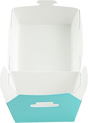 Restaurantware 2.5 x 2.5 x 2 Inch Mini Burger Boxes 100 Clamshell Food Containers - Hinged Lid Disposable Turquoise Paper Take Out Boxes Serve Sliders Or Finger Foods in Kuwait