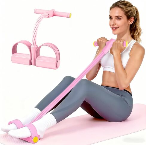 Pedal Resistance Bands with Handles, Upgrade 6-Tubes Elastic Bands for Exercise, Natural Rubber Foot Pedal Resistance Bands, Multifunction Fitness Bands for Abdomen, Waist, Arm, Leg, Pilates in Kuwait