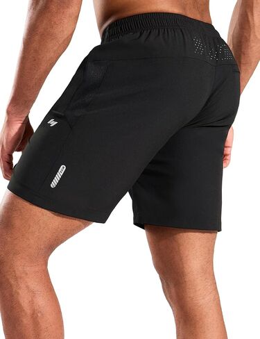 شورتات رياضية من رجال الرجال 7 بوصة inseam سريعة الجافة الجافة الجارية شورت تجريب مع 3 جيوب سستة ، لا بطانة in Kuwait