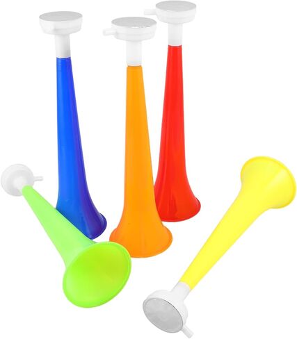 LIOOBO 10pcs Stadium Horns 11" Plastic Noise Makers for Football Games, Loud Cheering Horns for Sports Events, Crowd Noise for Parties, Parades, Graduation, Celebrations in Saudi Arabia