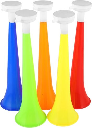 LIOOBO 10pcs Stadium Horns 11" Plastic Noise Makers for Football Games, Loud Cheering Horns for Sports Events, Crowd Noise for Parties, Parades, Graduation, Celebrations in Saudi Arabia