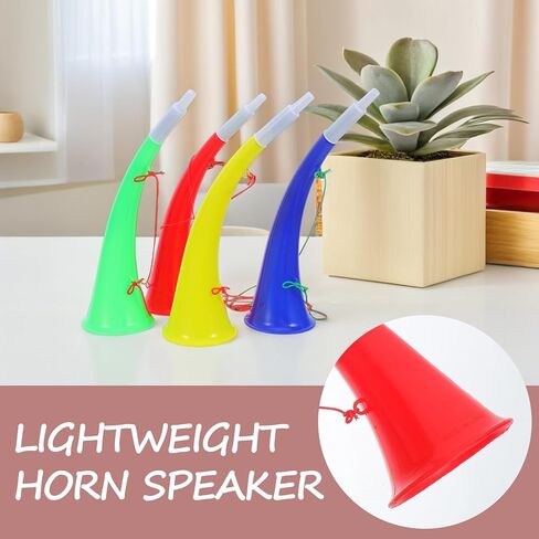 VOSAREA 4pcs Stadium Horn Noise Makers for Sporting Events - 10.24 Inches Plastic Trumpet, Cheering Horn with Lanyard for Football Soccer Games for Graduation Parties in Kuwait