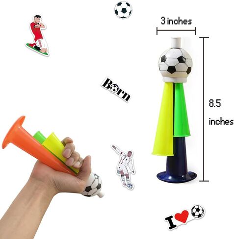 8 Pcs Soccer Cheering Kits, Loud Vuvuzela Horn and Clapper Noise Maker Set, Noisemaker for Sports Events, Soccer Game, Football, Fans, Parties & Celebrations in Kuwait
