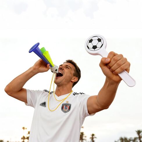 8 Pcs Soccer Cheering Kits, Loud Vuvuzela Horn and Clapper Noise Maker Set, Noisemaker for Sports Events, Soccer Game, Football, Fans, Parties & Celebrations in Kuwait