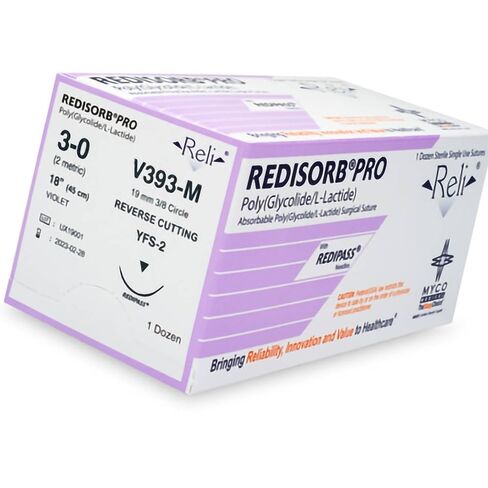 V393-M Reli Pro Redisorb Violet Braided Sutures 3-0 MFS-2 18 12/Bx in Kuwait
