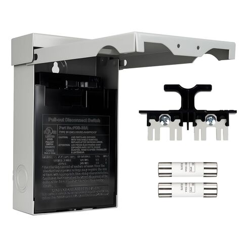 30 Amp Disconnect Box with Fuses,Outdoor Waterproof Metal Enclosure with Pull-Out Switch,UL Listed, AC Disconnect for Mini Split,Air Conditioning ＆ Home HVAC (Fuse Included) in Kuwait