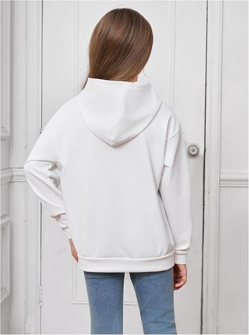 بلوفر SweatyRocks للفتيات كاجوال منسدل الكتف فضفاض بقلنسوة بأكمام طويلة وطبعة جرافيك للكلاب in Kuwait