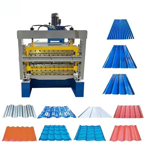 High-Speed Glazed Tile Roll Forming Machine - Roof Tile Making Machine Automatic Corrugated Panel Line for Building Material Manufacturers & Construction Suppliers in Kuwait