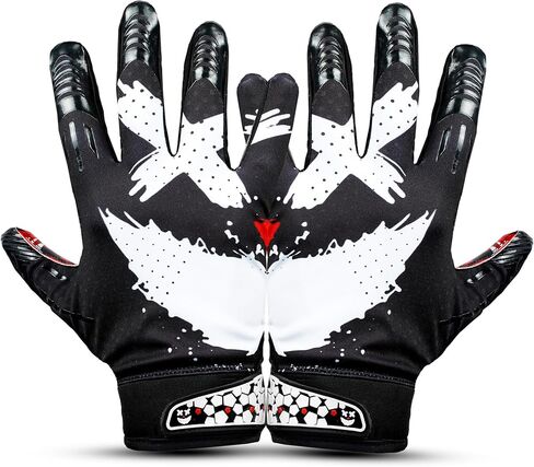 Youth Football Gloves - Elite Trendy Wide Receiver Gloves for Youth & Adult – Extra Sticky Grip Kids Football Gloves for Game Day, Training, High School in Kuwait