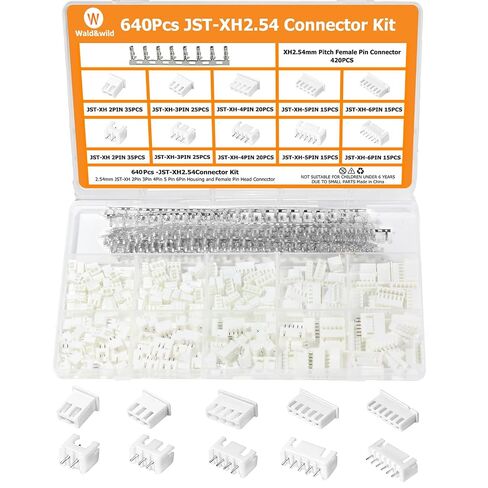 640PCS JST PH 2.0mm Connector Kit PH2.0mm Adapter Cable Terminal Connectors Set with 2.0 mm Pitch 2 3 4 5 6Pin Female Housing and Male Plug JST Connector PH2.0mm Female Pin Connectors in Kuwait