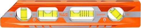 Klein Tools 935RBP 8-Inch Pitch Vial Torpedo Level with Magnetic Track, Vials Read 0/45/90 and Pitch in 1/8-Inch Increments, Level For Electricians, Construction, Plumbing, and Inspections in Kuwait
