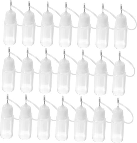 LIFKOME 25pcs 10ml Precision Tip Applicator Bottles Pe Plastic Squeeze Dispenser with Metal Needle Tip for Accurate Glue Paint Moisturizing Liquid Application in Kuwait