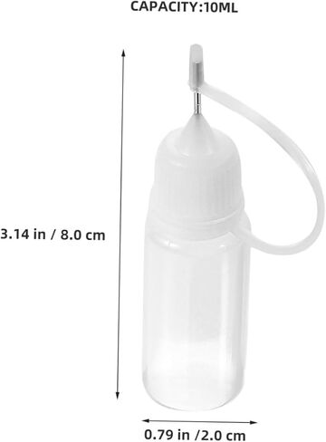 LIFKOME 25pcs 10ml Precision Tip Applicator Bottles Pe Plastic Squeeze Dispenser with Metal Needle Tip for Accurate Glue Paint Moisturizing Liquid Application in Kuwait