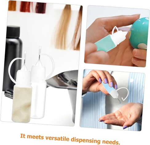 LIFKOME 25pcs 10ml Precision Tip Applicator Bottles Pe Plastic Squeeze Dispenser with Metal Needle Tip for Accurate Glue Paint Moisturizing Liquid Application in Kuwait