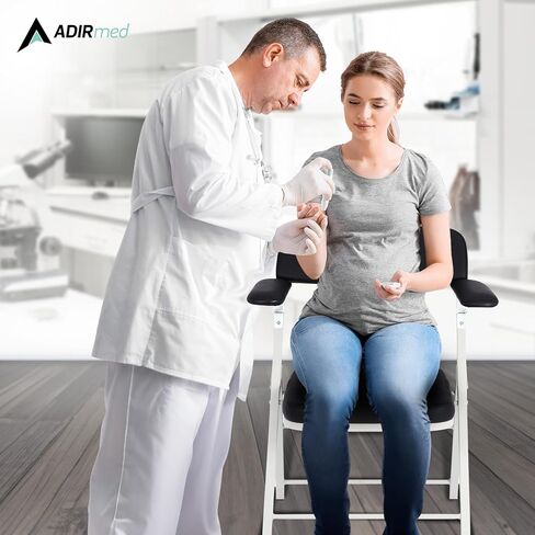 كرسي سحب الدم بسعة 500 رطل من Adirmed، كرسي طبي محمول قابل للطي وقابل للتعديل، كرسي مختبر مبطن لسحب الدم، مثالي لمحركات الدم، والمختبرات المؤقتة وسهولة النقل in Kuwait