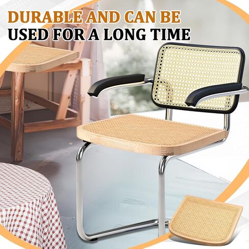 Yerliker 1 Pack Cane Chair Replacement, Natural Chair Replacement, Imitation Rattan Cane Seat for Home Office (Yellow) in Kuwait