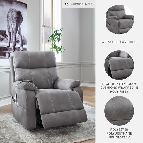 Signature Design by Ashley Next‑Gen Durapella Recliner Chair, Power Lift with Easy‑Clean Faux Leather, Dual Motor Control and Spacious Seating for Everyday Living Room Comfort in Kuwait