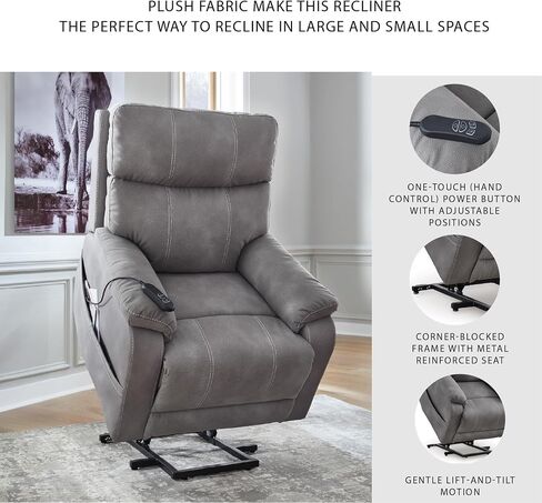 Signature Design by Ashley Next‑Gen Durapella Recliner Chair, Power Lift with Easy‑Clean Faux Leather, Dual Motor Control and Spacious Seating for Everyday Living Room Comfort in Kuwait