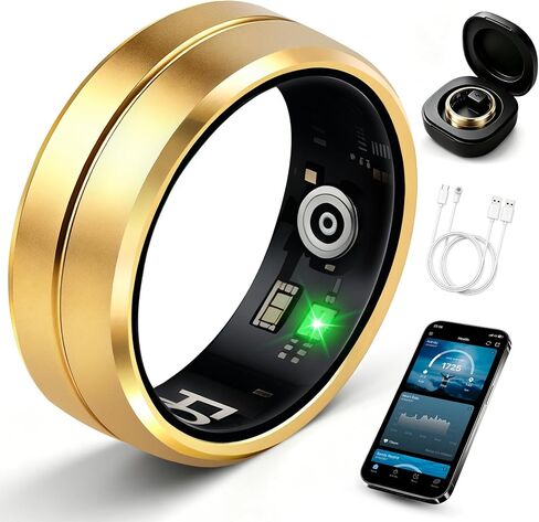 Smart Ring for Women Men, All-New Matte Scratch-Resistant Design, Health & Fitness Tracker for Sleep, Stress & Activity Monitoring, Long Battery Life, Waterproof, No App Fee, Rose Gold 8 in Kuwait