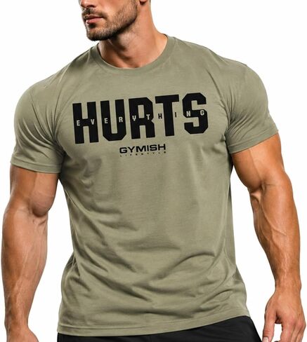 Gymish Lifestyle Gym Workout Shirts for Men Motivational Weight Lifting T-Shirt in Saudi Arabia