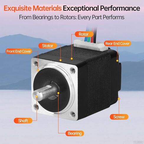 Nema 8 Stepper Motor 2 Phase 1.8‌°‌ 1.2Ncm(1.7oz·in) High Torque Bipolar 25mm 0.3A 21Ω 4-Lead Shaft 10mm φ4mm 20 Mini Stepper Motor Cable 0.5M for 3D Printer DIY Robot CNC Machine in Kuwait