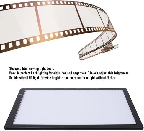 صندوق إضاءة عارض الشرائح، لوحة إضاءة LED رفيعة للغاية مقاس A4 لمسح الأفلام السلبية والشرائح، مع إمكانية ضبط السطوع اللانهائي ودعم التطبيق المجاني، يعمل بالطاقة من النوع C in Kuwait
